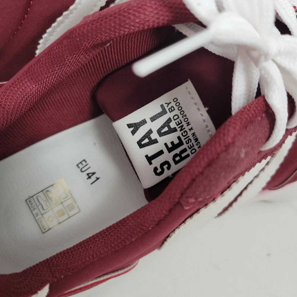 STAY REAL Burgundy Suede Platform Sneakers Womens Size EU 41 Chunky Y2K Retro